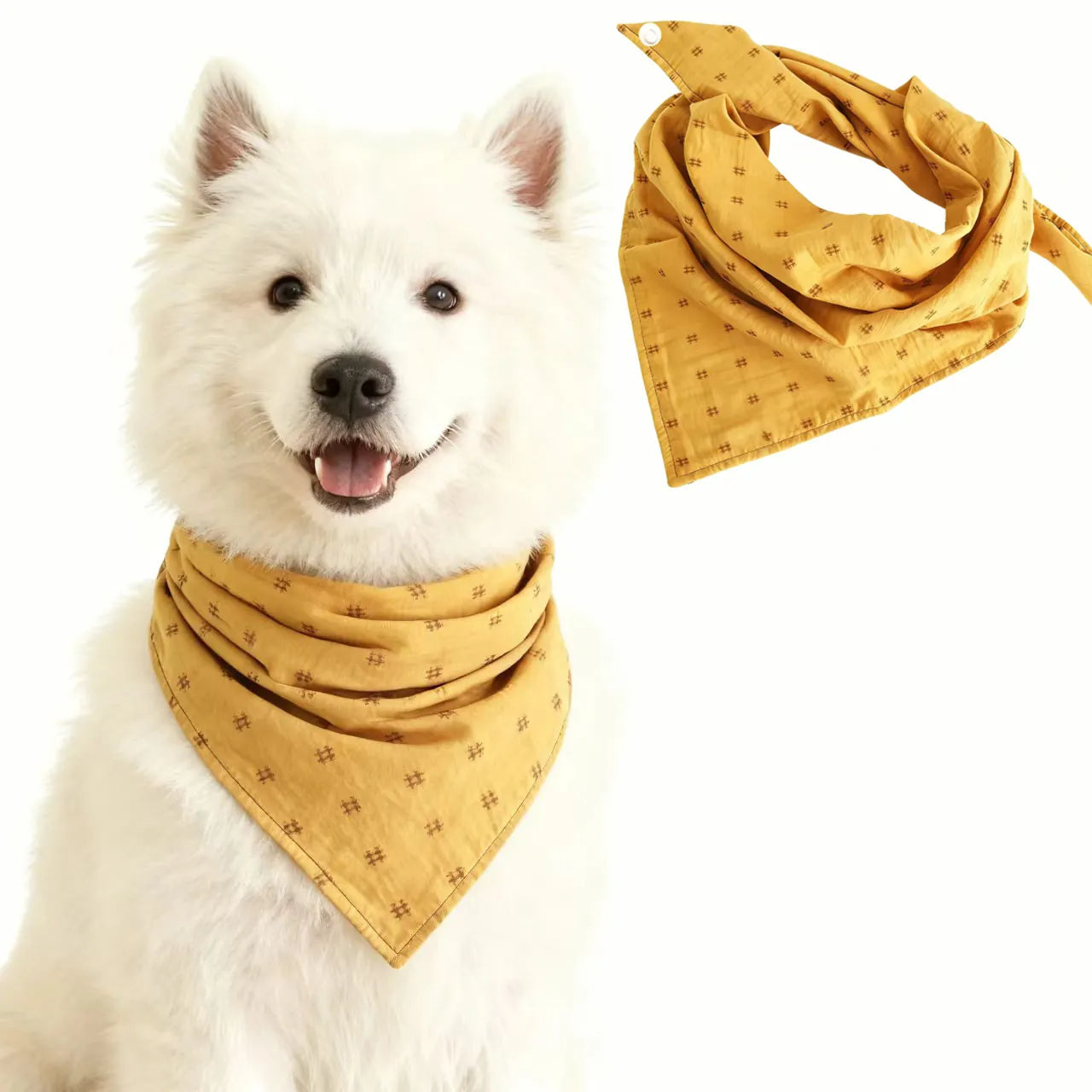 bandana chien chat reversible style denim orginal jaune