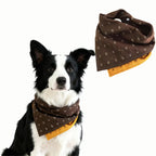 bandana chien chat reversible style denim original marron jaune