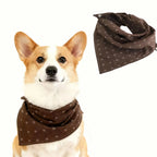 bandana chien chat reversible style denim original marron