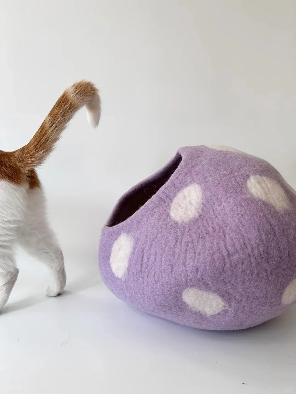 Niche Chat Feutre Laine Fait Main - Grotte Violette Mystique