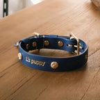 Collier chien en cuir haut de gamme perso prenom