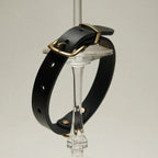 Collier pour chien noir en cuir premium avec boucles en laiton