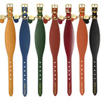 Colliers en cuir fait main pour chien de taille moyenne – rouge, bordeaux, vert, bleu, noir, marron et orange