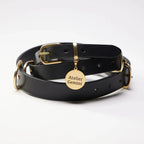 Trois largeurs disponibles de colliers chien cuir noir fait main